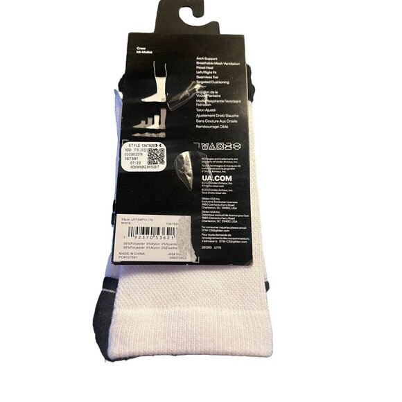 Under Armour UA Team Cushioned Crew Socks 7-8.5 Men/6-10 Women - Picture 2 of 3